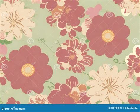 Batik Seamless Floral Pattern Green Background Simple Flower Pattern ...