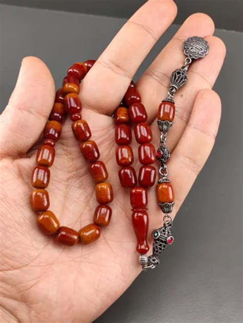 FATURAN AMBER ROSARY, muslim Rosary 33 islamic Rosary, Misbaha, Tasbih, Tasbeeh $85.00 - PicClick