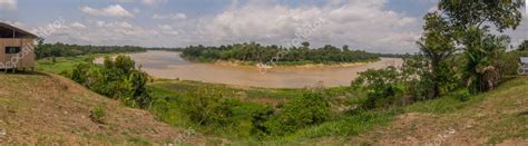 Javari River, the tributary of the Amazon River, Amazonia.Selva on the ...