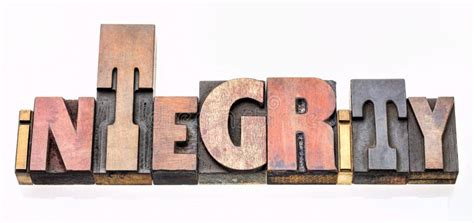 Integrity Word Abstract in Wood Type Stock Image - Image of abstract, type: 118875487