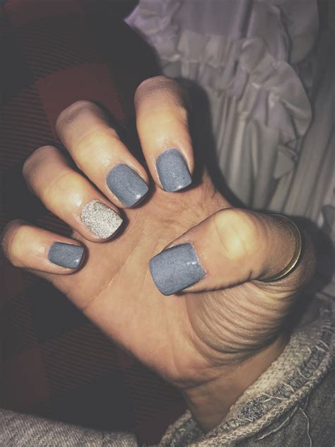 Acrylic Coffin Nails Short Grey - Tips Color Short Acrylic Nails