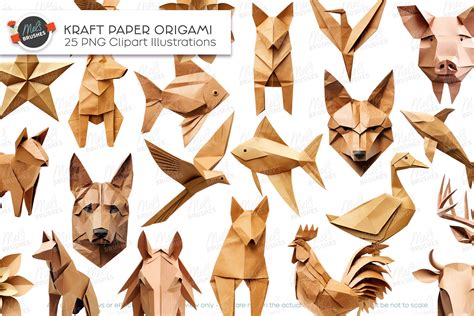 Kraft Paper Origami Animals Graphic by MelsBrushes · Creative Fabrica