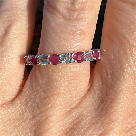 Aquamarine Ruby Ring - Etsy