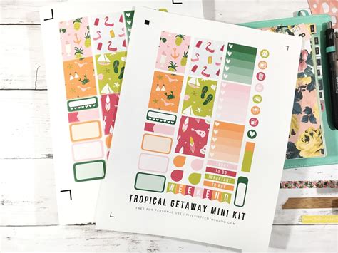 five sixteenths blog: Free Sticker Friday // Tropical Getaway Mini Kit