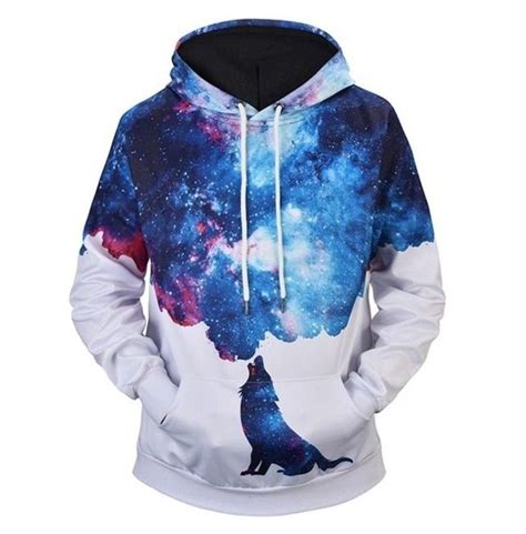 Howling Wolf Hoodie in 2021 | Galaxy outfit, Galaxy hoodie, Hoodie fashion