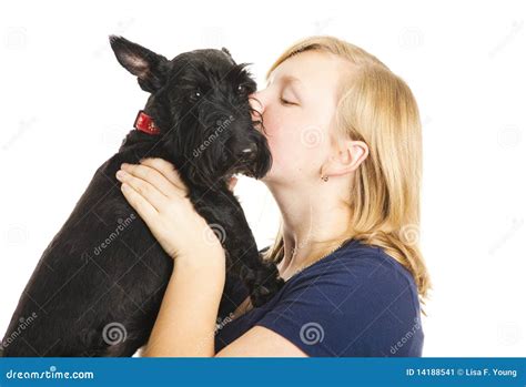 Kisses for Puppy stock image. Image of kiss, teenager - 14188541