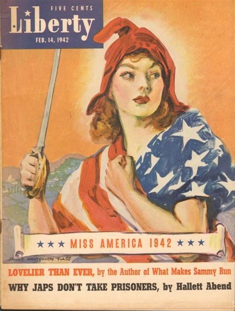 Liberty Magazine, February 14, 1942. James Montgomery Flagg | Miss america, Magazine cover, Liberty