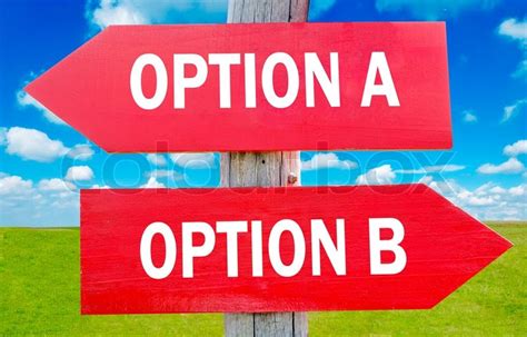 Option A and B choice showing strategy ... | Stock image | Colourbox