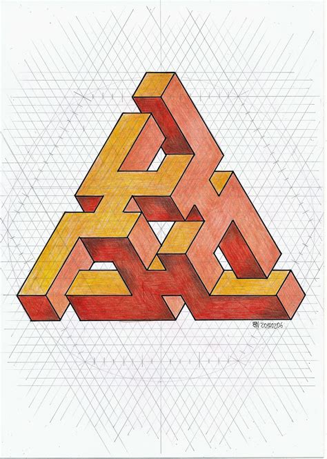 Impossible on Behance Graph Paper Drawings, Graph Paper Art, 3d ...