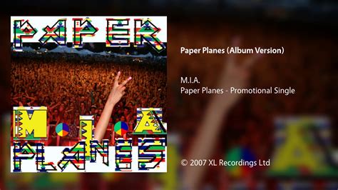 M.I.A. - Paper Planes (Album Version) - YouTube