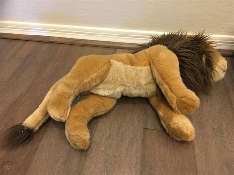 Lion Plush Realistic Stuffed Animal Wild Large Cat FAO Schwarz King ...