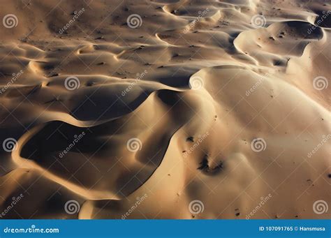 Aerial View of Sand Dunes at Rub Al Khali Stock Image - Image of african, abstract: 107091765