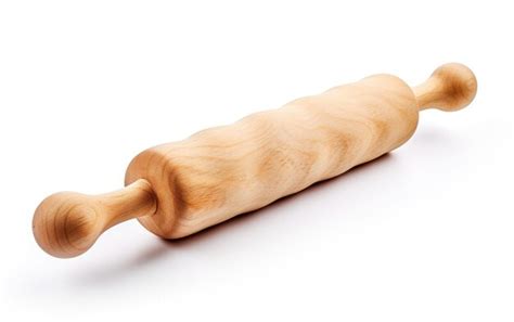 Premium AI Image | Wooden Dough Roller on White Background