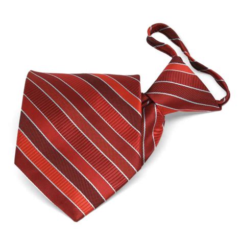 Red Striped Zipper Tie | Shop at TieMart – TieMart, Inc.