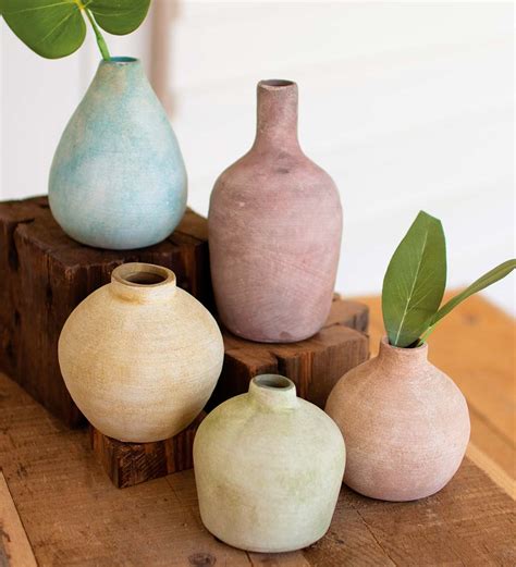 Pastel Ceramic Bud Vases, Set of 5 | VivaTerra