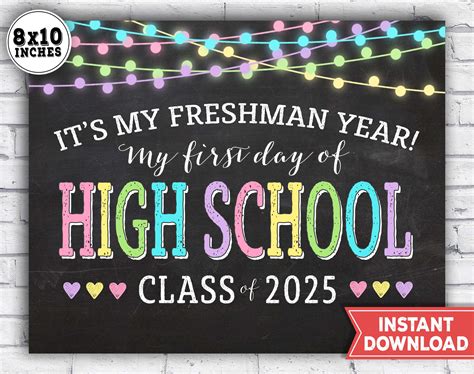 1st day of High School Sign 2021 First Day of Freshman year | Etsy