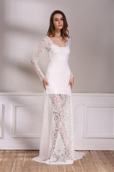 Long White Lace Dress With Sleeves | africanchessconfederation.com