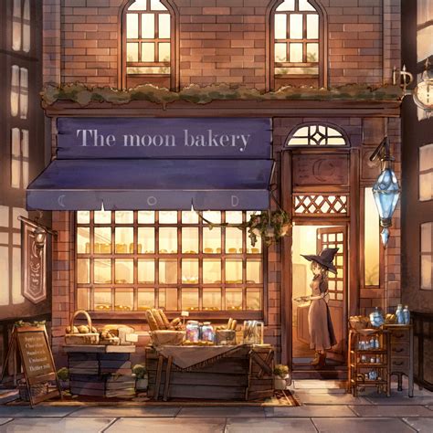 #オリジナル 魔法使いのパン屋さん - 乃木의 일러스트 - pixiv | Anime café, Dreamy art, Anime places