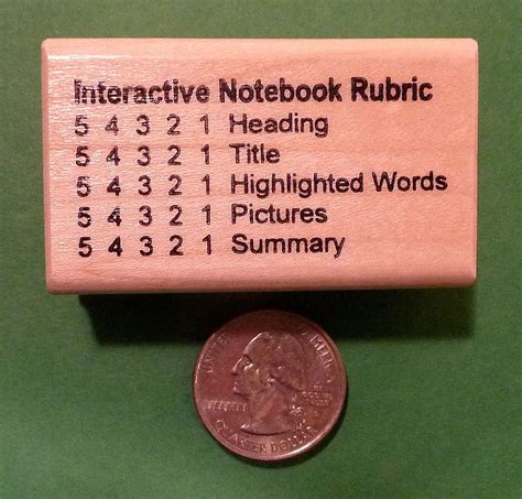 $4.95 - Interactive Notebook Rubric 54321, Teacher's Wood Mounted Rubber Stamp #ebay #Home ...