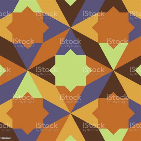 Abstract Retro Geometric Pattern Yellow Brown Earth Tone Color Stock ...