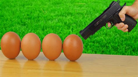 Experiment: Gun vs Eggs - YouTube