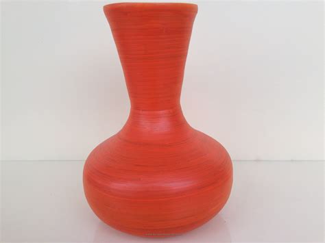 Spun bamboo lacquer decor vases