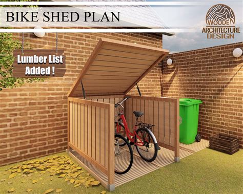 Bike Shed Plans for Two Bicycle Architecture Wooden Storage - Etsy | Bike shed, Bicycle storage ...