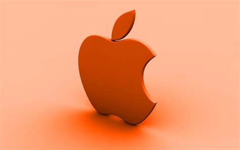 Download wallpapers Apple orange logo, orange background, creative, Apple, minimal, Apple logo ...