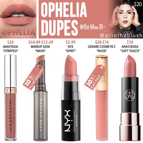 Kat Von D Ophelia Everlasting Liquid Lipstick Dupes - All In The Blush