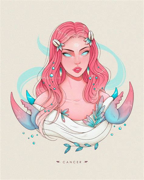 Cancer by Yokailia on DeviantArt | Zodiac art, Horoscope art, Girls ...