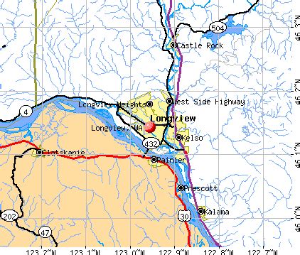 Map Of Longview Washington | Tourist Map Of English