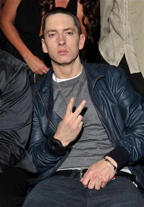 Rapper Eminem attends The 53rd Annual GRAMMY Awards held at Staples ...