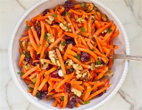 Carrot Slaw with Cranberries, Toasted Walnuts & Citrus Vinaigrette