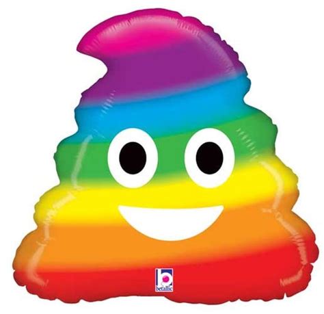 Rainbow Poo Emoji Balloon Poop Emoji Funny Balloon Poo | Etsy