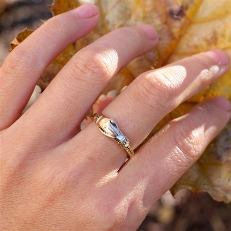 Antique Victorian 10k Fede Gimmel Ring — Heart of Hearts Jewels