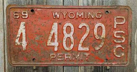 Authentic Antique and Classic Wyoming US License Plates