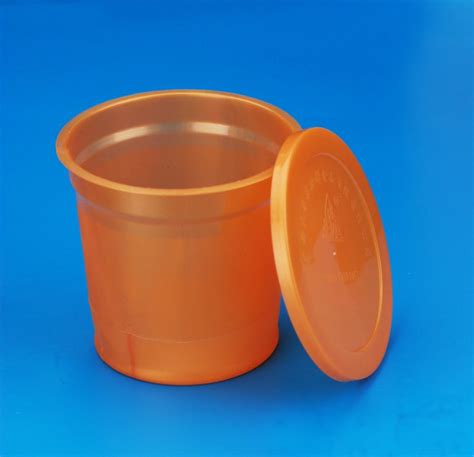Orange Plastic Sauce Containers , Small Round Plastic Containers With Lids
