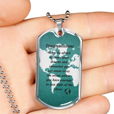 This personalized dog tag necklace is the perfect way to show your special graduate how proud ...