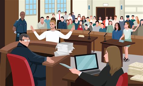 Court judgment, law justice concept vector illustration. Cartoon ...