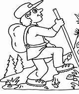Hiking The Mountain In Summer Coloring Page For Kids  coloring sketch template