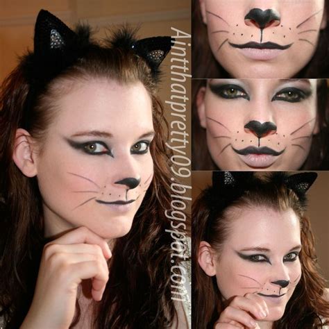 -- black cat make-up for the Trunk or Treat | Cat halloween makeup, Cat face makeup, Kitty face ...