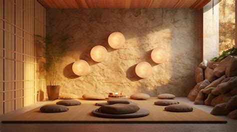 Premium AI Image | A Photo of Zen inspired Meditation Room with Natural ...