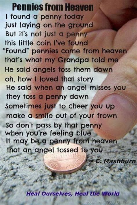 Pennies From Heaven | Pennies from heaven, Sayings, Inspirational words