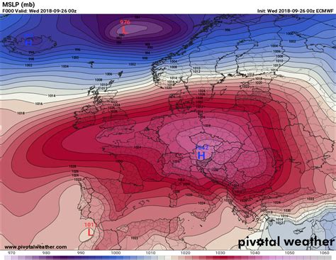 A record breaking high pressure system across central Europe today ...