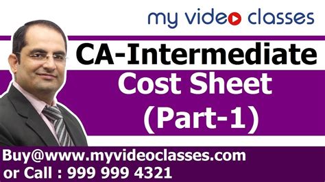 CA Intermediate Cost and Management Accounting Cost Sheet Part 1 - YouTube