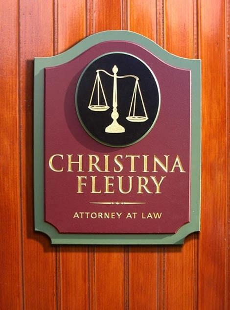 Christina Fleury Law Office Sign | Office signs, Law office, Law office decor