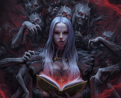 Download Book White Hair Demon Dark Sorceress HD Wallpaper