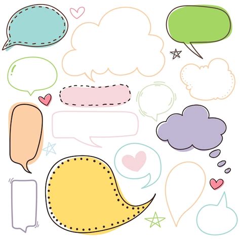 Premium Vector | Text box cartoon cute bubble and talk