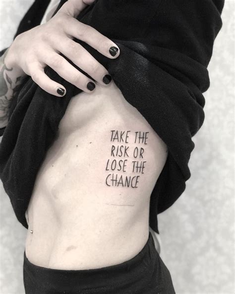 Take the risk or lose the chance tattoo - Tattoogrid.net