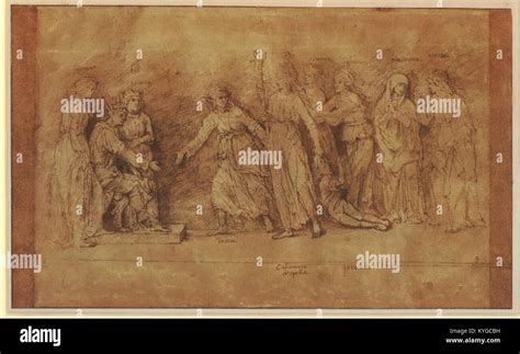 Rembrandt The Calumny of Apelles, after Mantegna Stock Photo - Alamy